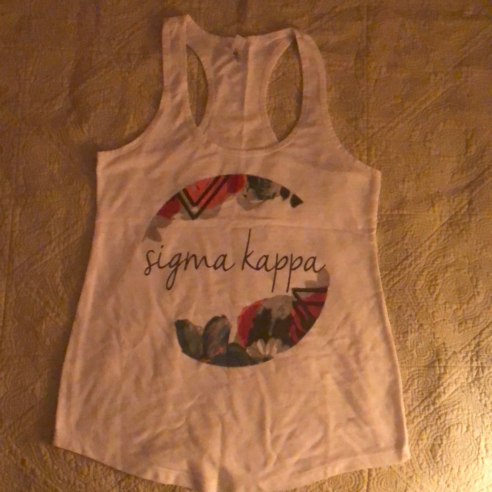 Sigma Kappa cotton poly tank top rounded hem racerback size medium